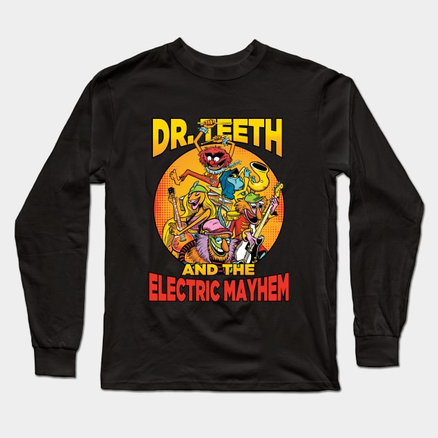 Dr. Teeth Muppets And The Electric Mayhem Long Sleeve T-Shirt by Purwoceng